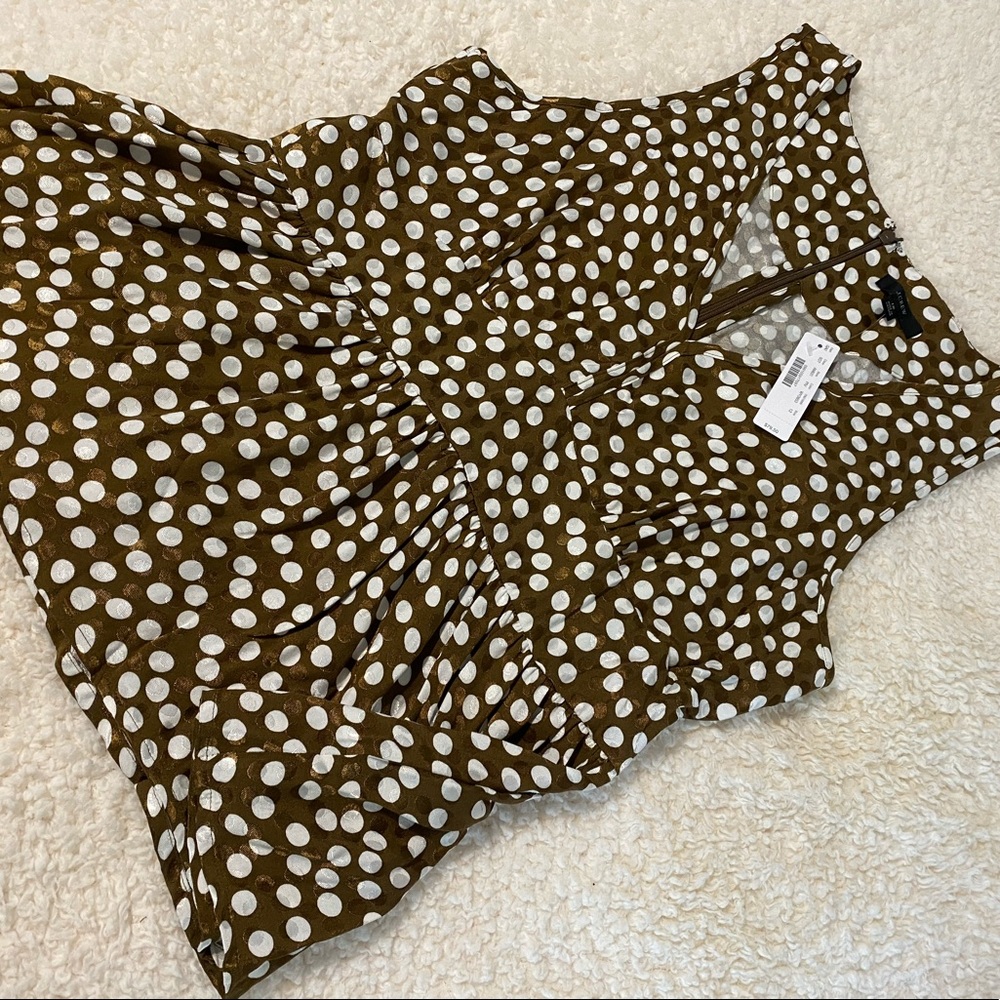 NWT J. Crew brown/white polka dot tank